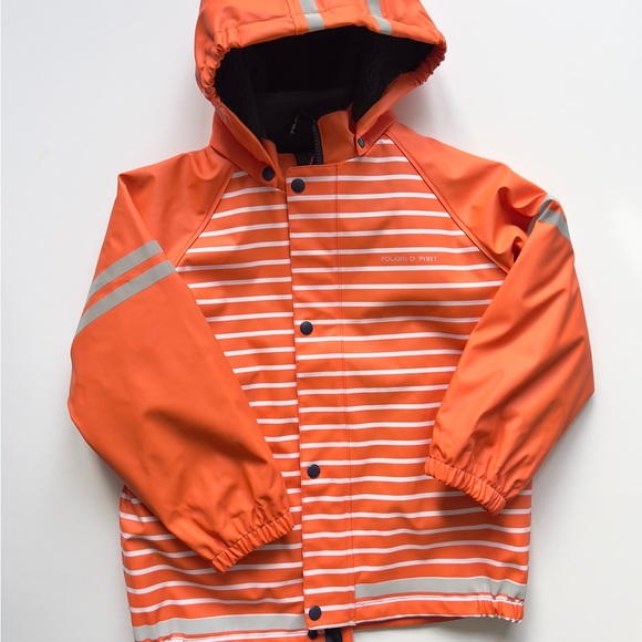 Polarn O Pyret Waterproof Raincoat Fleeced Lined Size 6-8 - Picture 4 of 4